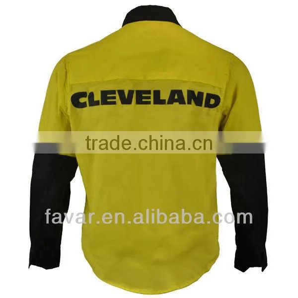 contrast color anti-static FR men's shirt