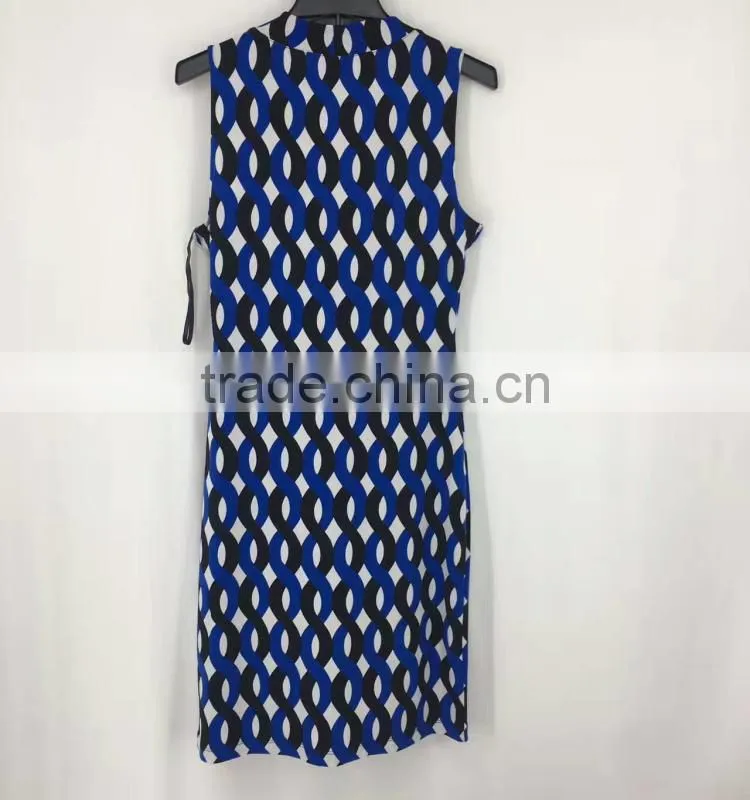 Women clearance lots sleeveless geometric pattern print fashion dress