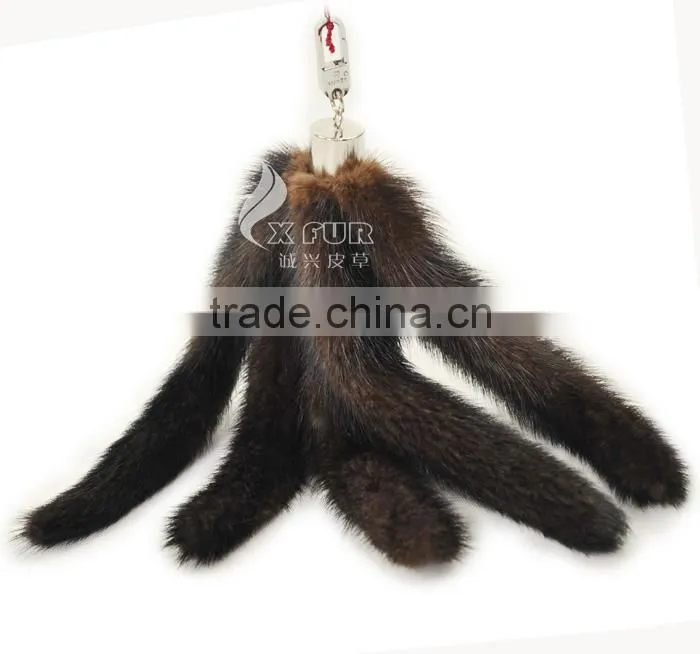 CX-R-20 Wholesale China 2014 New Items Mink Fur Tails KeyChain