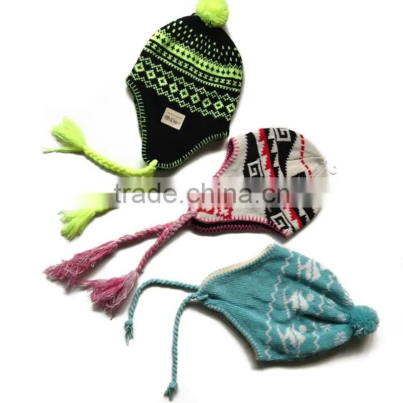2016 new fashion winter warm soft double layer knitted ladies hats majored factory