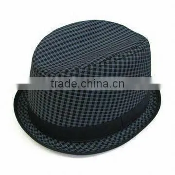 Fashionable Print Fedora Hat with Polyester and Cotton