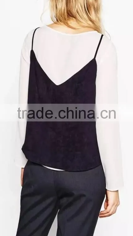 Runwaylover EY2358B Ladies 2017 Ladies Two Piece Suits , Women Fashion Blouse And Vests