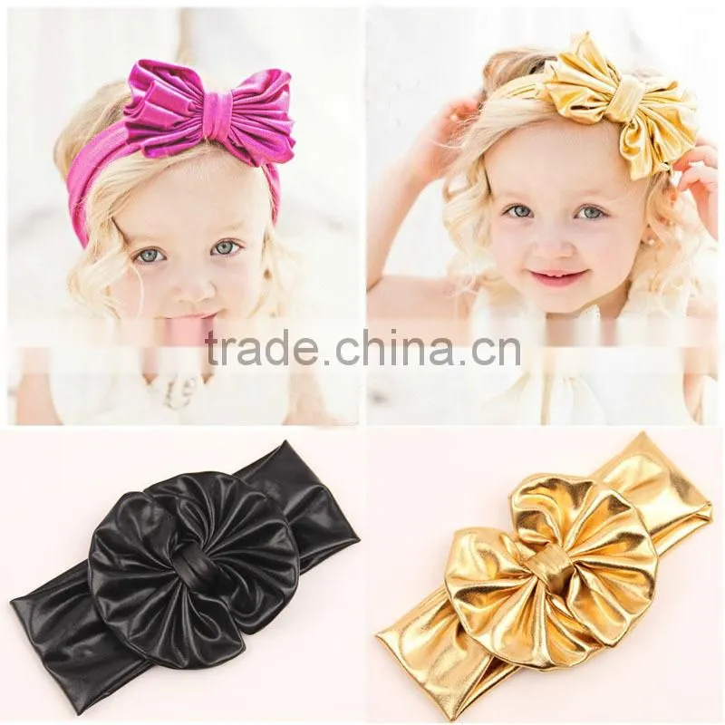 2015 NEW Arrival Fabric Messy Bow Baby Head Wrap