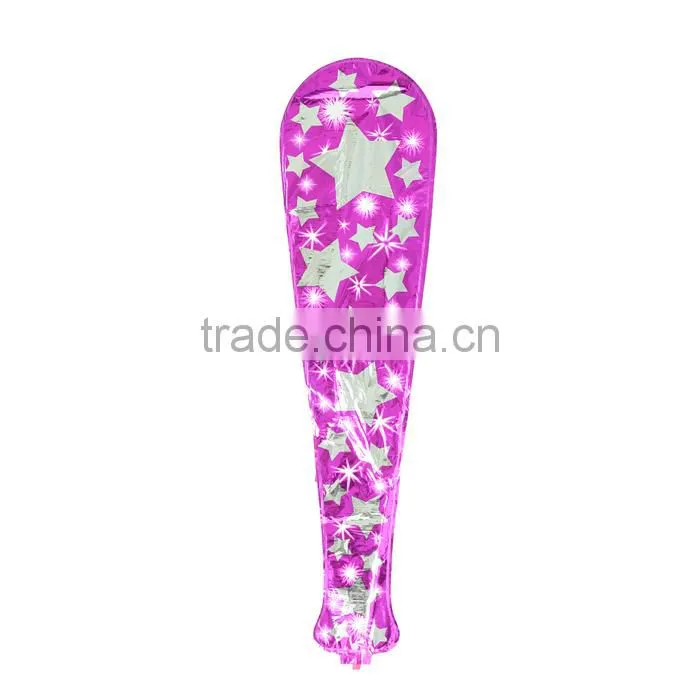 Aluminum Foil Balloons Party Decoration Baseball Bat Fuchsia Star Pattern