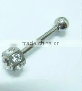 wholesale low price tongue Rings with Candy Stripe