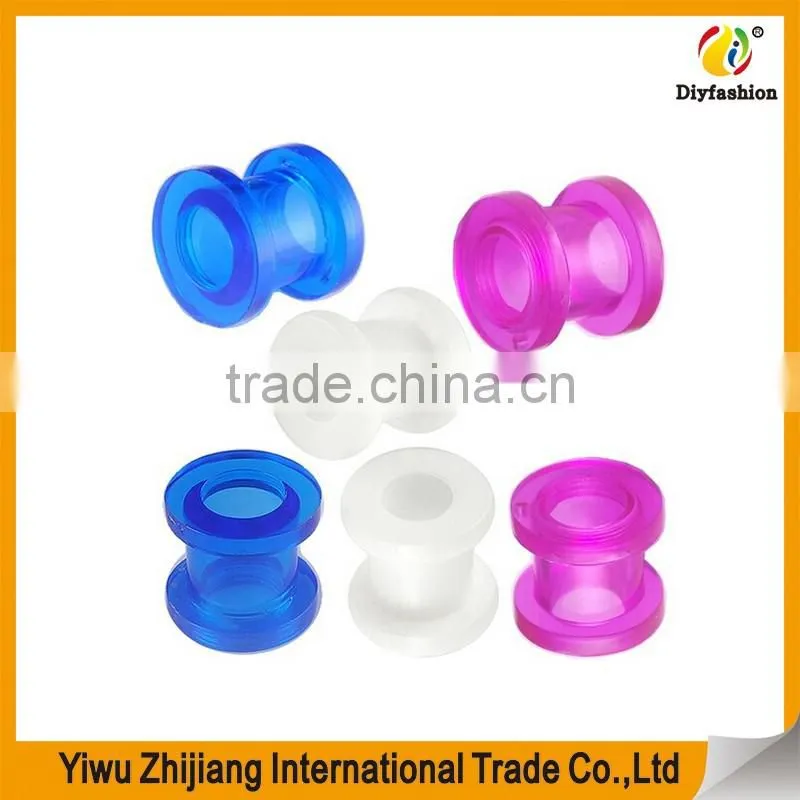Screw Flesh Tunnels Ear Plugs Acrylic Stretching Body Piercing Jewelry