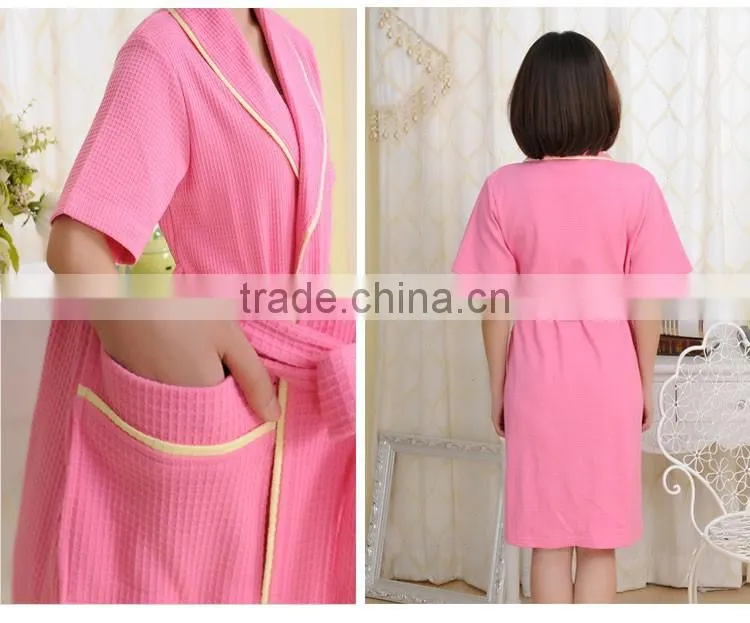 2016 New Design Fashionable 100% Hotel Waffle Bathrobe