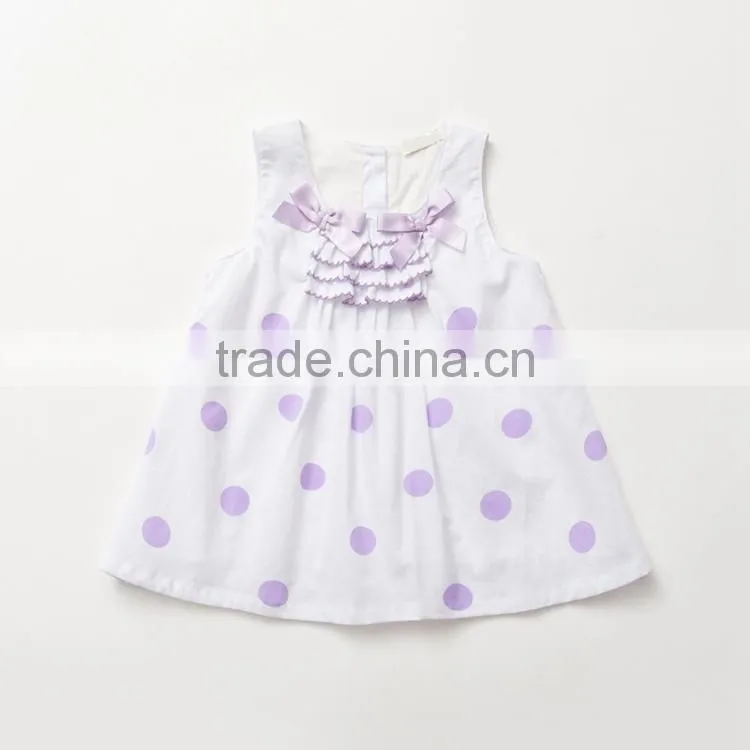 Custom Polka Dot Print Front Lace Sleeveless Undershirt for Girls