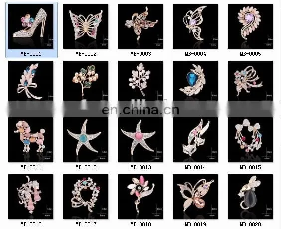 china wholesale Fashion korean crystal rhinestone brooch MB-0028