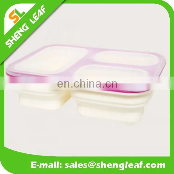 -collapsible lunch bowl 3-compartment silicone lunch bowl