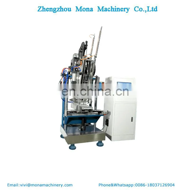 CNC high speed 3 drilling and 2 tufting broom machine