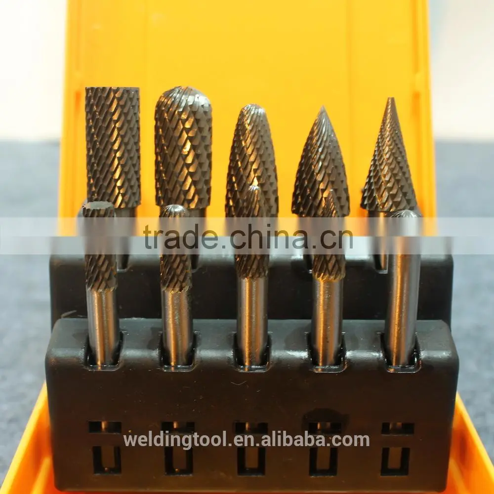 Professional quality 10pcs Tungsten Carbide Rotary Burr Set