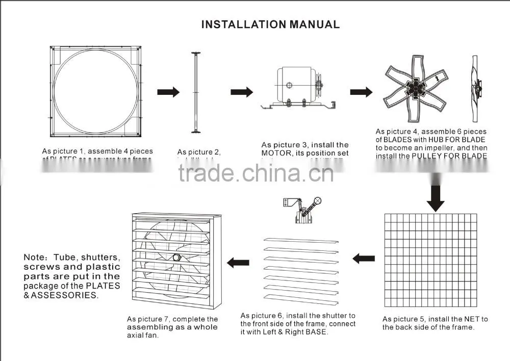 220v 380v 50hz Industrial Ventilation Exhaust Fan