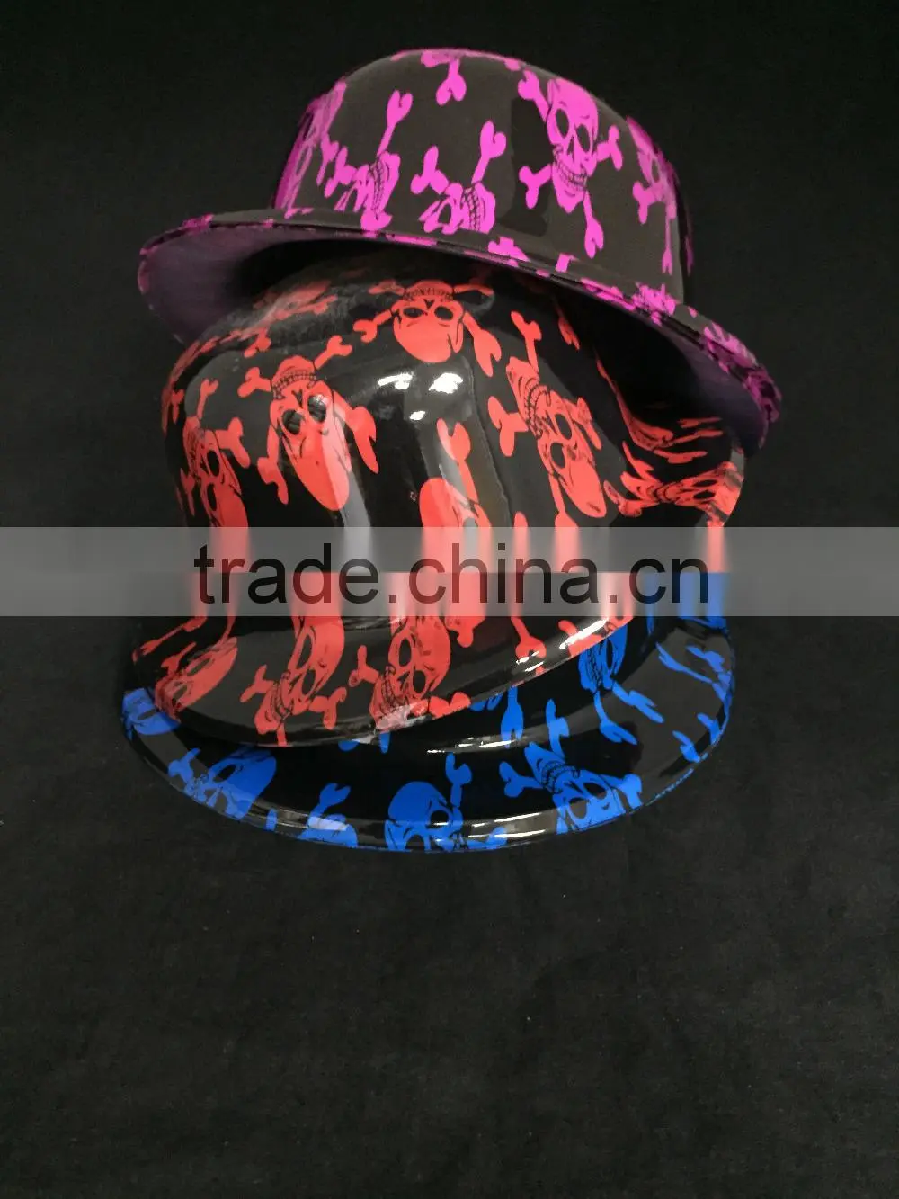 black yellow plastic PVC fedora hats funny party hats for adults halloween fedora hats