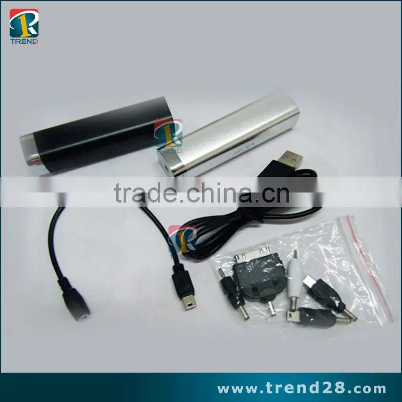 Aluminum alloy shell 2200mAh external battery pack high capacity power bank charger 5V 1A output and 3.7-4.2V 0.5A input
