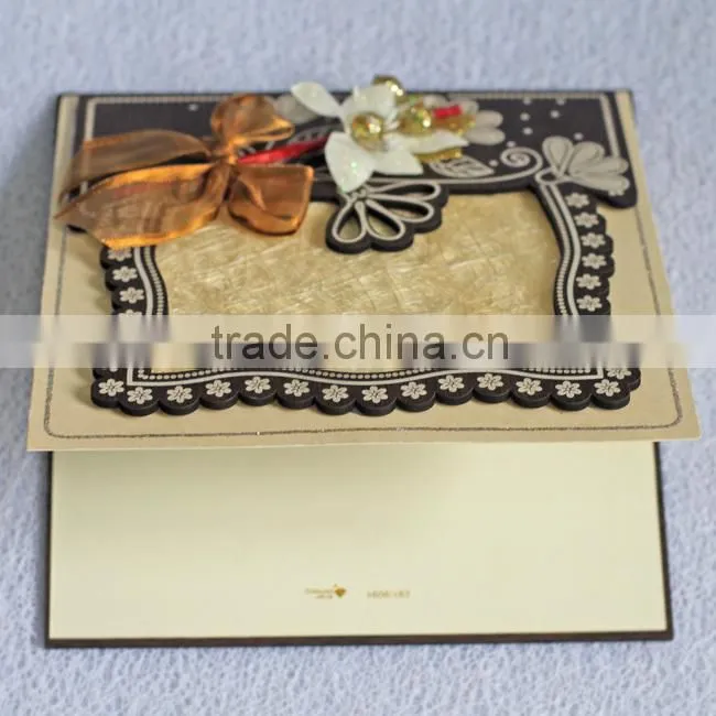 Kraft Paper Handbag Luxury Wooden Wedding Card Invitation