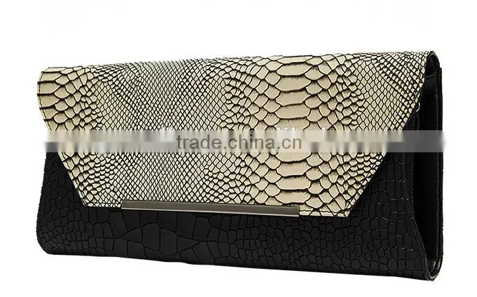 2016New arrival luxury crocodile pattern leather women clutch bag evening clutch bag soulder bag for women