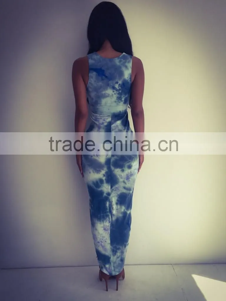 fashion dress Sexy V collar dress Sleeveless evening dress