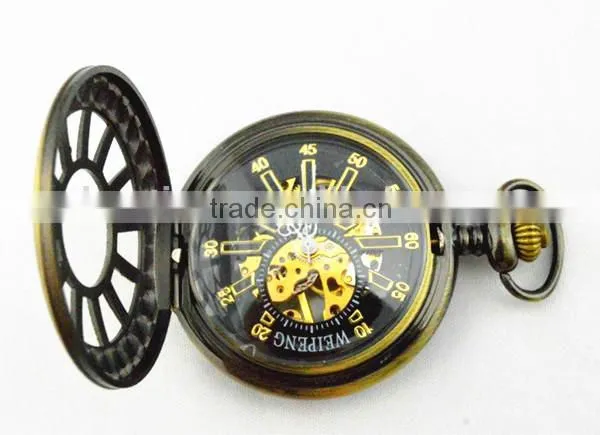 brass bronze mechanical steampunk skeleton automatic mechanical watch