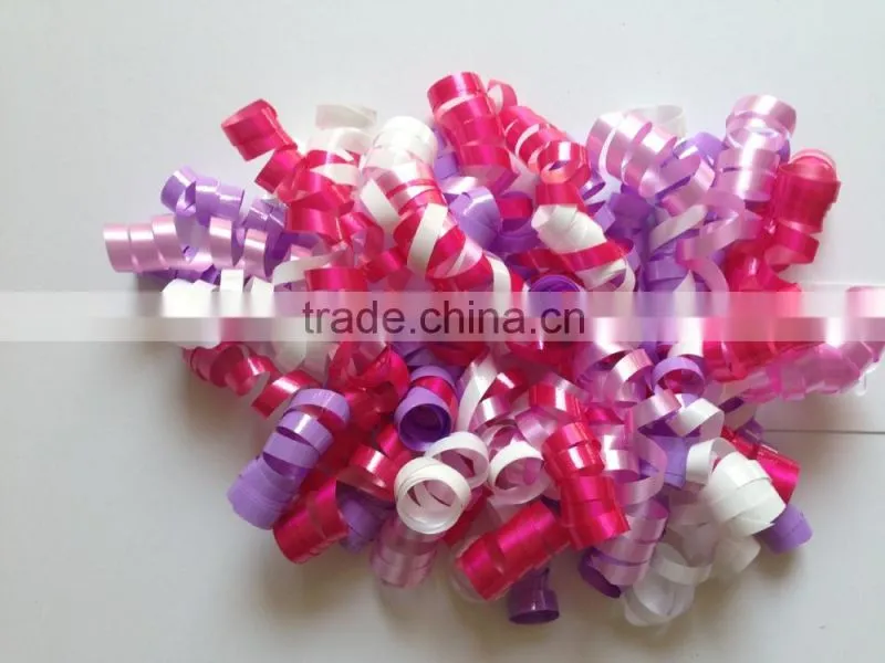 Wholesale High Quality Holiday Decoration Girls Curly Ribbon Bows IN Mixed Color with Clips