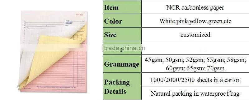 custom 2-5 ply carbonless paper by roll