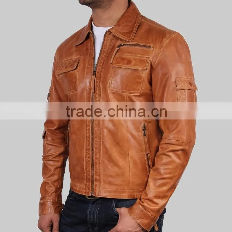 classic latest fashion genuine men leather jacket Ackermans brands