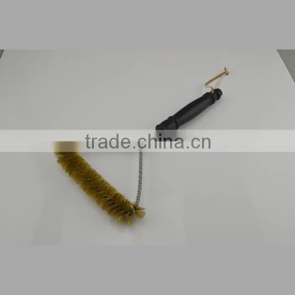 In stock factory 12'' BBQ grill brush zinc plated wire bbq cleaning brush brass wire BBQ Grill cleaning brush