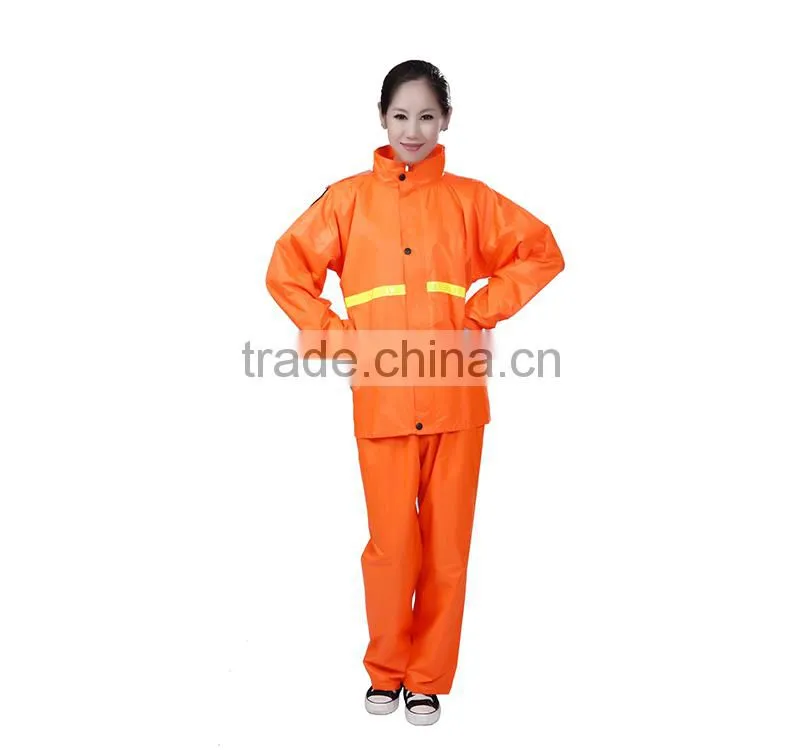 Orange luminous suit thick waterproof safety riding raincoat