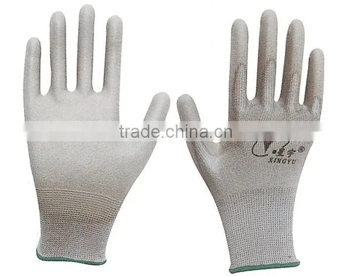 nylon pu coated hand gloves/ PU coated working gloves
