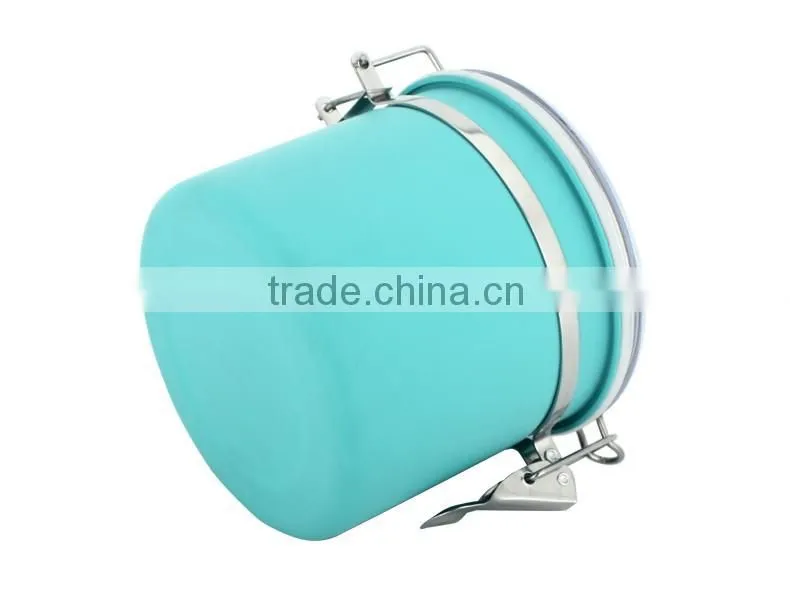 3pcs colorful stainless steel canister jar sets/kitchen Storage jars/ tea tin see through lid
