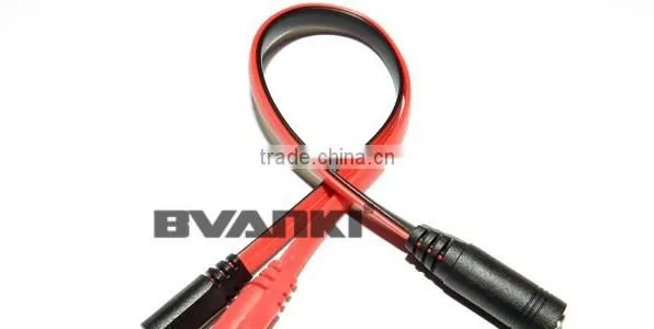 new products 2016 2 in 1 Stereo 3.5mm 2 male to 1 female car audio aux stereo cable free samples