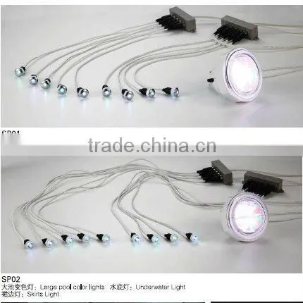 blue bubble lights used in bathtub