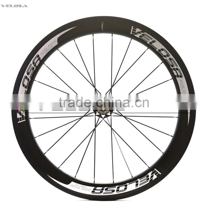 Velosa logo carbon bicycle wheels with Bitex R51 hub 700C chinese carbon road wheelset 60mm 25mm wide