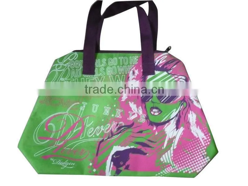 420D polyester girls fashion tote bag, full print bag for women