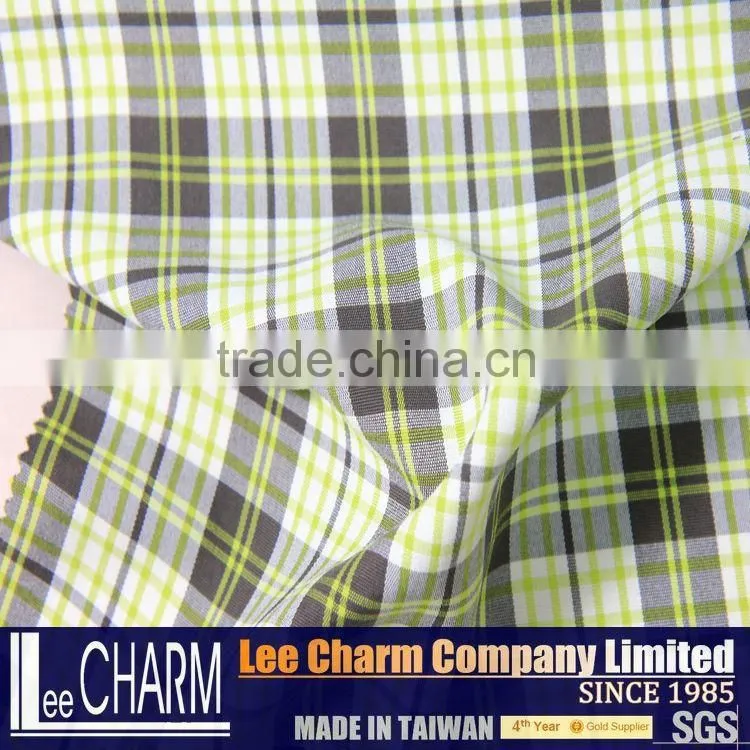 Cotton Feel White Tartan Plaid Stripe Cotton Fabric