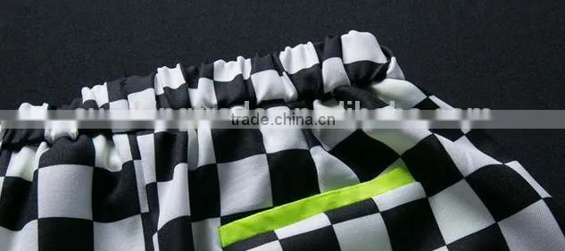 2014 new Trendy black and white gingham top and trousers for ladies
