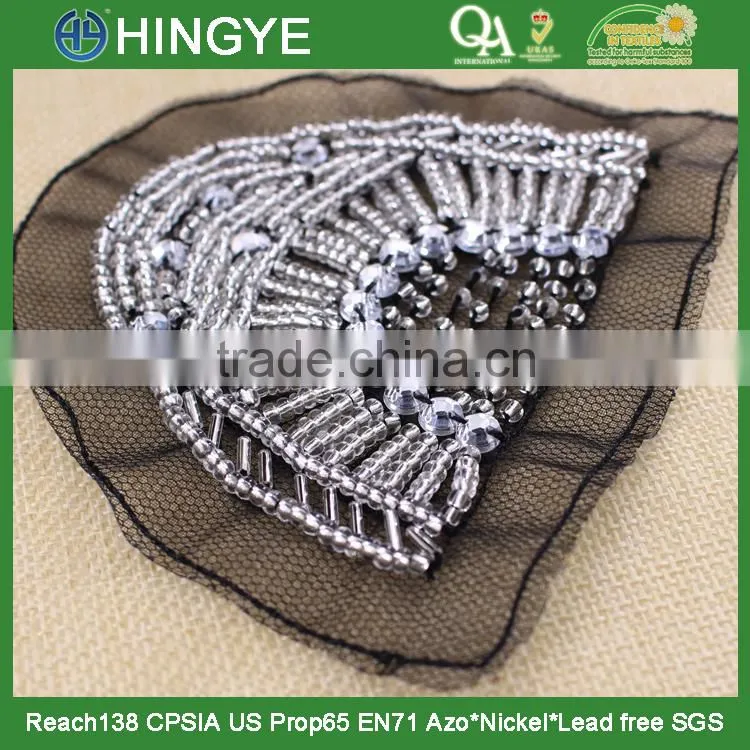 Wholesale high quality handmade beaded applique for clothing decoration NH-002