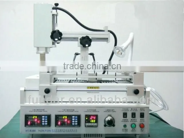 Cost low HT 390 3 temperature zones hot air infrared heating bga rework station for laptop motherboard