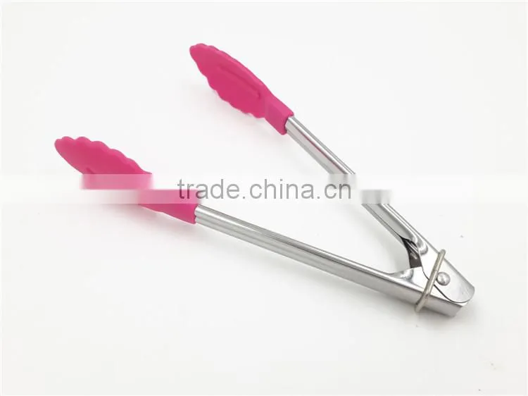 high quality hot sell silicone barbecue tongs with soft grip handle