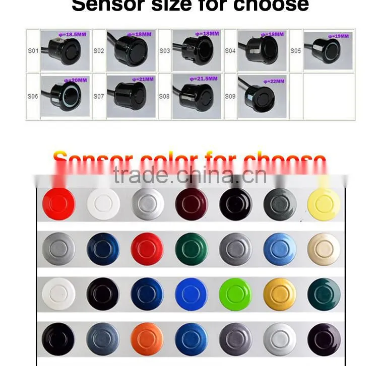 LED digital car parking sensor system with 20 different color type waterproof ultasonic sensor