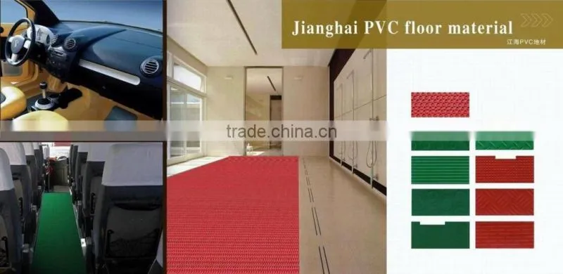 Anti-slip PVC flooring in rolls for bus, bathroom / plastic carpet mat