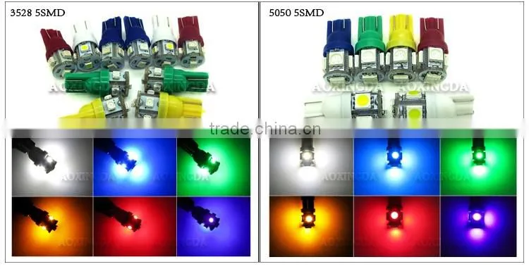 6.3V 5630 2 LEDs wedge T10 555 LED light bulb with milk white lens for pinball