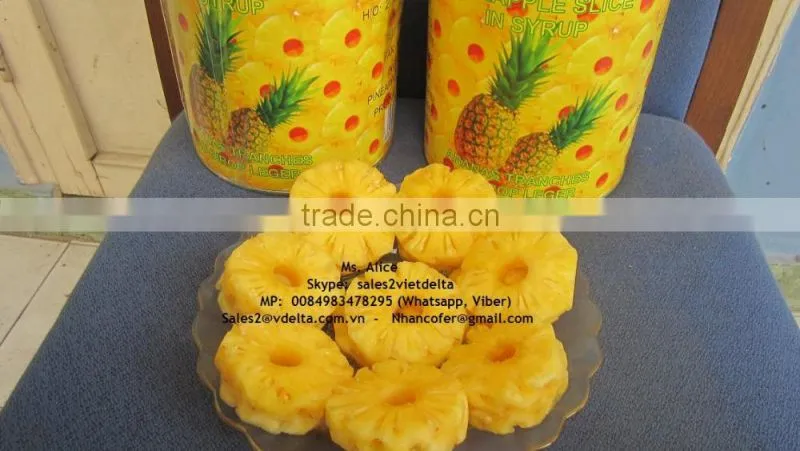 Vietnam Canned pineapple in light syrup