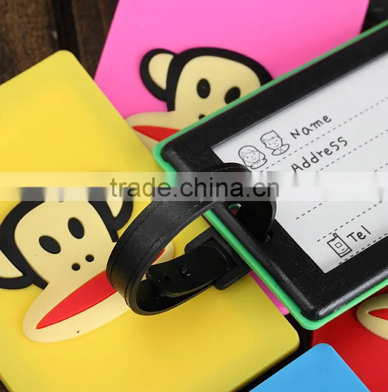 Custom design FDA Silicone embossed luggage tag blank name tag for promotion