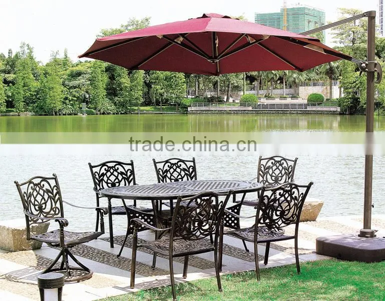 French Accent Round Classic Cast Aluminum Restaurant Dining table and chair furniture