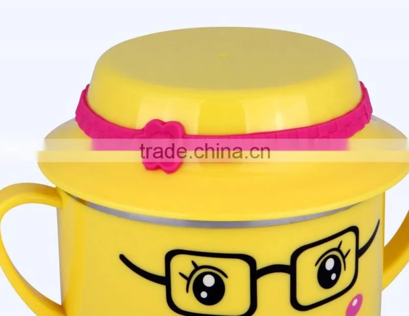 2015 latest product of china wholesale stainless steel kids rice dinnerware set