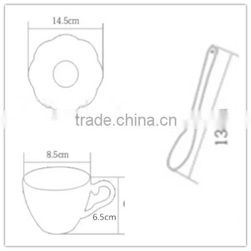 Bone Porcelain Glaze Ceramic Coffee Cups And Saucers Ceramic Tableware LS-2