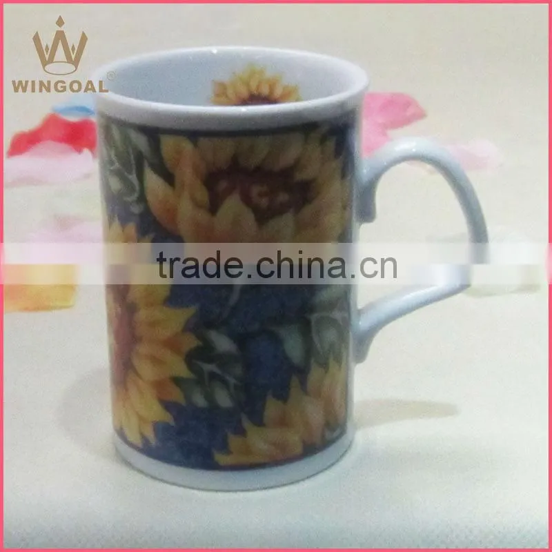 Porcelain mug with colorful decal