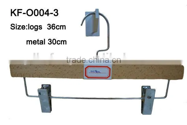 Metal pants hanger with wooden