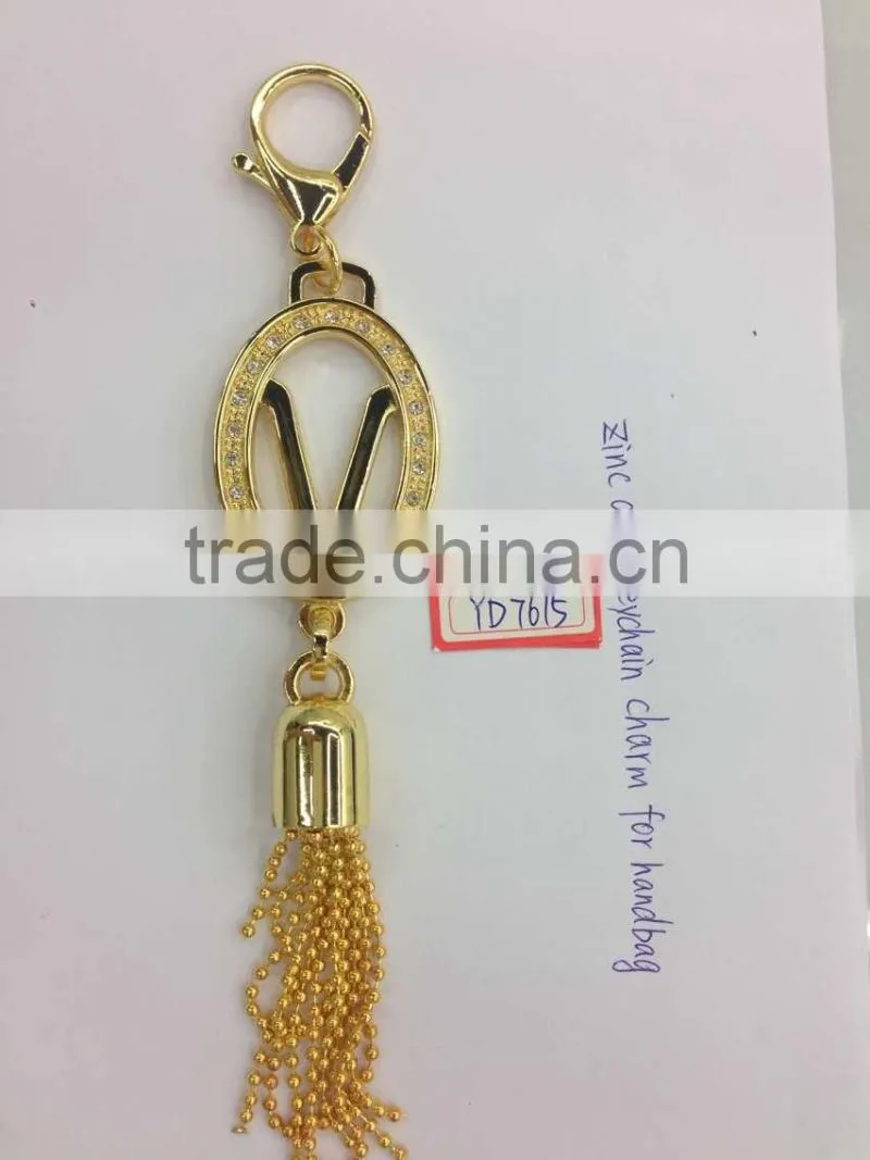 zinc alloy metal keychain charm for handbag